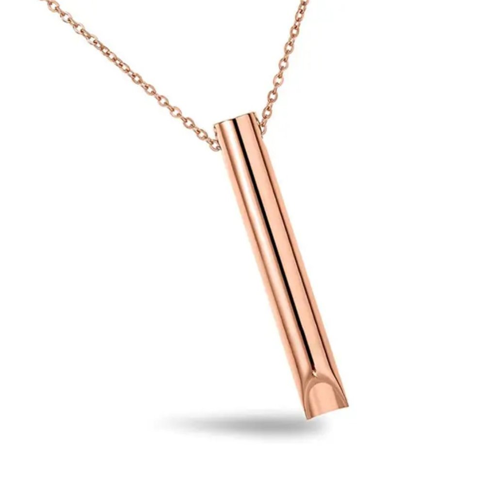 Rose Gold Anti Anxiety Breathing Necklace Meditation Tool Stress Relief,Relaxing